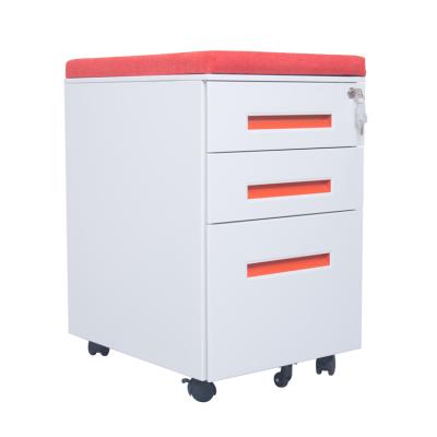 China Preassemble Metal 3 Drawer Multi Function Office Furniture Mobile Filing Cabinet for sale