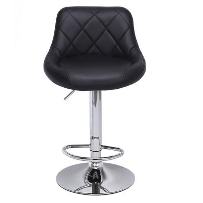 China Modern Adjustable 2pcs High Type With Disc No Armrest Black Bar Stools Chairs for sale