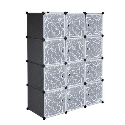 China Modern Cube Storage 12-Cube Organizer Storage Shelves Cubes Organizer DIY Closet Cabinet with Doors for sale