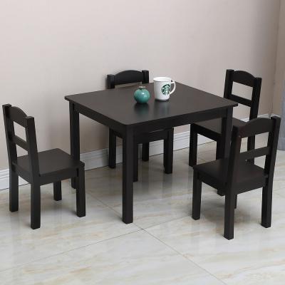 China Modern Wood Table and 4 Chairs Stand Espresso White Table / and Chairs Toy Set for sale