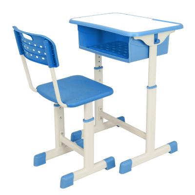 China Modern Blue or Pink Adjustable Student Desk and Chair Kit Classroom Sets for sale