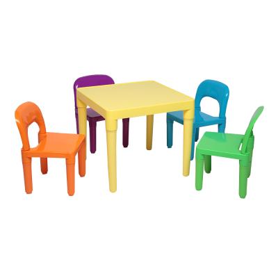 China Modern Plastic Table and Chair Set for Children, a Desk and Four Modern Chairs Babies and Kids Years 1-12 5-7 Days Door to Door for sale