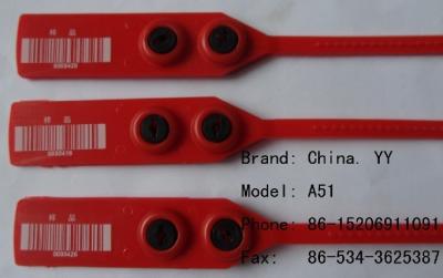 China bank security barcode plastic seal for sale