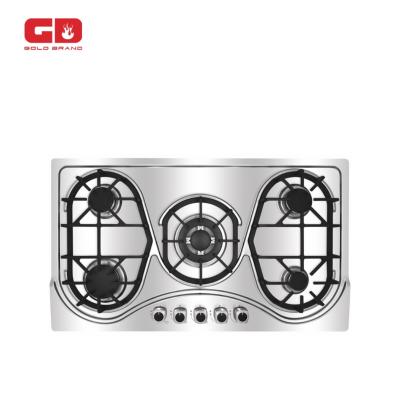 China Hotel Home Appliance 5 Burner Built In Gas Mill Stainless Steel Covers for sale