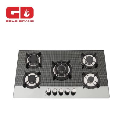 China New Model 5 Burner Ceramic / Glass Gas Cooker With Oven for sale