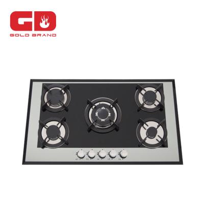 China New 5 Burner Ceramic / Glass Model Glass Gas Cooker With Oven for sale