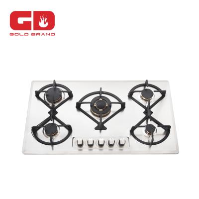 China Stainless Steel Kitchen Appliances Burners Gas Stove 5 900 mm cooktop gas hob easy clean cooktops for sale