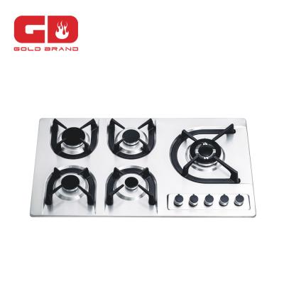 China Good Quality Stainless Steel Five Burner Stainless Steel Gas Stove Hot Plates for sale