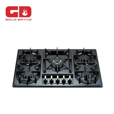 China Cheap price 5 stainless steel burner built in gas hob with glass panel and safety device for sale! for sale