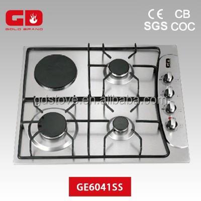 China Hotel 4 Burner Stainless Steel Gas And Electric Stove for sale