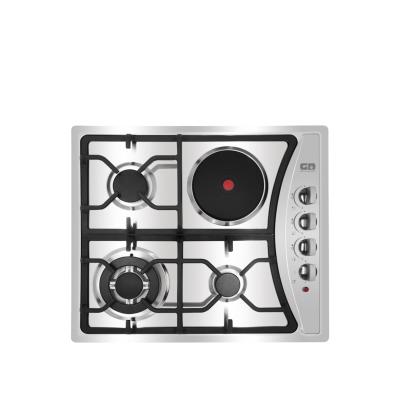 China Hotel stainless steel panel electric stove with gas burner cooktops for sale