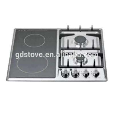 China Hotel 60cm Electric 2 Hot Plate With 2 Gas Burner Gas Hob for sale