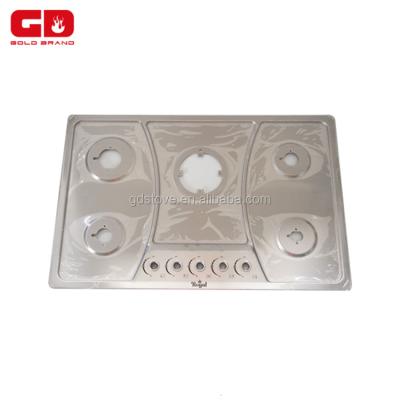 China 5 Stainless Steel Burners Gas Hob Parts With Stainless Steel Panel for sale