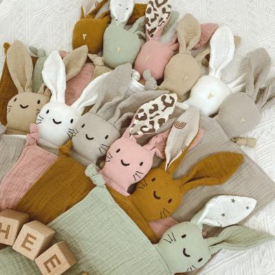 China Baby Products Feeding Ins Cute Rabbits Baby Bibs Bunny Bow Knot Bed Comforter Baby Blanket Comforter Drooling Burp for sale