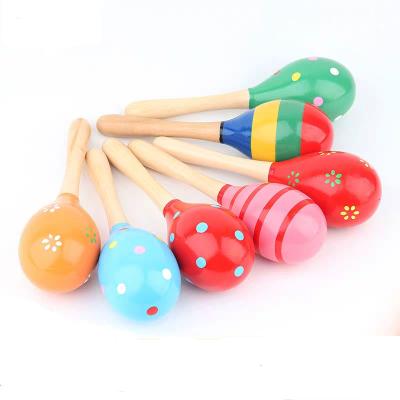 China Musical Toy Colorful Kids Early Educational Toys Musical Shaping Wooden Maracas Toys for sale