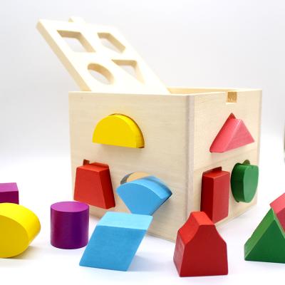 China Construction Toy Various Color Wooden Educational Toys 13 Holes Form Pairs Wooden Building Block Kids Educational Toy for sale