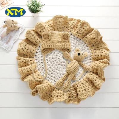 China Picture hand crocheted baby photo props costume crochet blanket hats and doll set for baby for sale