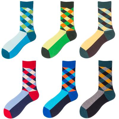 China H 017 (free samples current wholesale) happy design adults colorful cotton crew dress antibacterial sock sock wholesale man for sale