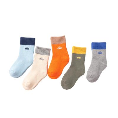 China Anti-fault t 164 little boy school girl cotton crew socks (stock free samples wholesale) for kids children cotton socks for sale