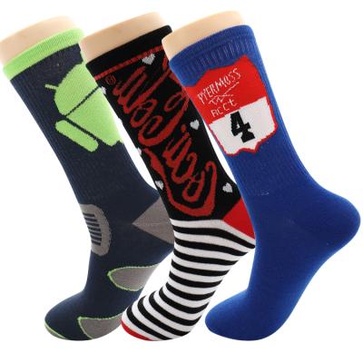 China Amazon Wish Socks Antibacterial Custom Cotton Crew Socks Mens Happy Socks Wholesaler for sale