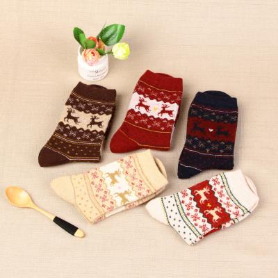 China Christmas Antibacterial Warm Women Socks Winter Stock Indoor Socks for sale