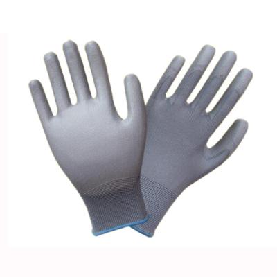 China Big Puncture 13G Polyester PU Coated Gloves for sale