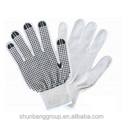 China Anti-Slip PVC Dot Cotton Work Gloves With Rubber Grip Dots Dotted Gloves for sale