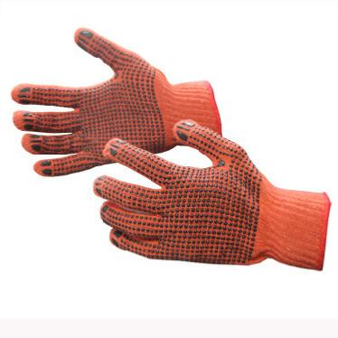 China Comfortable PVC Dotted Seamless Knitted Glove Safety Work for sale