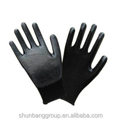 China Anti-Slip Work Gloves Black Nitrile Coated Gloves for sale