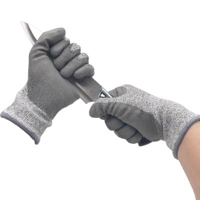 China Anti-cut CE EN388 Level 3 Level 5 Level 5 Anti Cut PU Resistant Gloves for sale