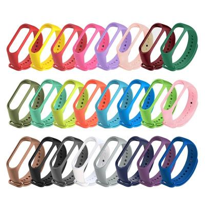 China Breathable Replacement Watch Band Strap For Xiaomi MI Band 5 4 3 6 Strap Replacement Color Silicone TPU Wrist Strap For Xiaomi MiBand 5 Strap 4 3 6 for sale