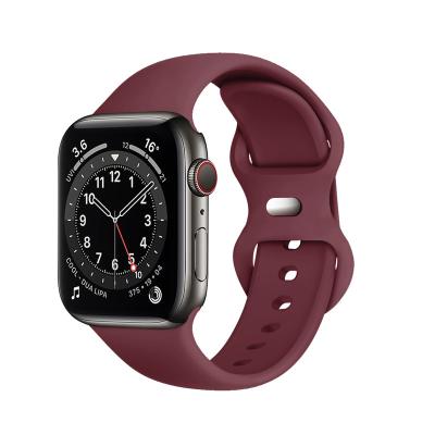 China Daily Wear 44mm 45mm Designer Luxury Custom Sport Silicone Rubber Watch Band Straps For Apple Watch 7 iWatch Se 6 5 4 for sale