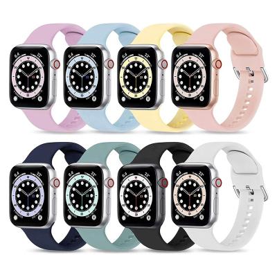 China New Designers Daily Wear Buckle Silicone Strap Sport Strap For Apple Watch Series 7 6 5 4 3 Band 45mm 44MM 42mm for sale