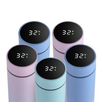 China Amazon 2021 PORTABLE 500ml Smart Stainless Steel With LED Temperature Display Smart Cup Sports Water Bottle Thermos Vacuum Flask for sale