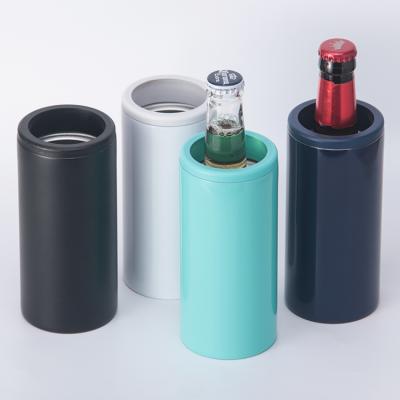 China PORTABLE New Products 2021 Unique 12oz 4 in 1 Beer Can Lean Cooler Stainless Steel Box Double Wall Cooler for sale