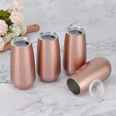 China Wholesale PORTABLE Exquisite Egg Shaped Wine Cup Champagne Tumbler 6oz Stainless Steel for sale