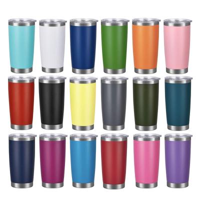 China PORTABLE Durable 20oz Powder Coated Double Wall Hot Insulated Travel Mug Stainless Steel Tumbler for sale