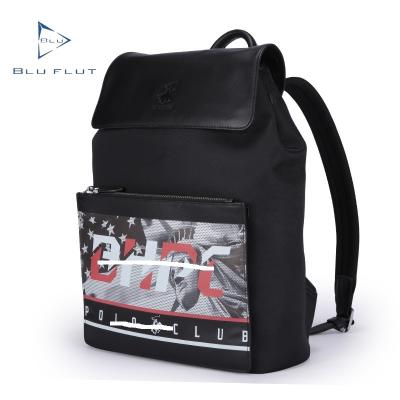 China Blu Flut Waterproof Fashion Stylish Microfiber Backpacks Unisex Custom Printed Logo Travel Backpack Bag for sale