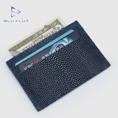 China Hot Selling Guangzhou Jiaye Fashion Single Pearl Fish Flat Leather Card Holder Sorting Case Credit Card Holder for sale