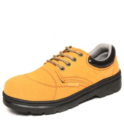 China Steel Toe Yellow suedecattle hide sensational and anti piercing summer safety shoes for sale