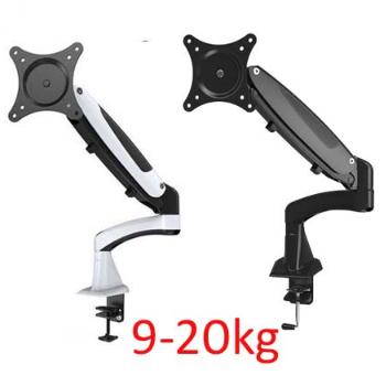 China DL Air Press Gas Strut Tilt Swivel 9-20KG Monitor Table Bracket Screen Desk Shelf LCD TV Desk Mount Aluminum Alloy and Stainless Steel -GST112F 10-27