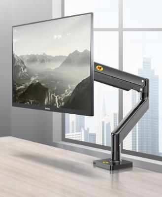 China Aluminum Alloy NB G40 Shock Absorber Arm 22-40 Inch Screen Monitor Desk Mount 360 Rotate 3-15kgs Monitor Mount Arm With USB 3.0 Port for sale