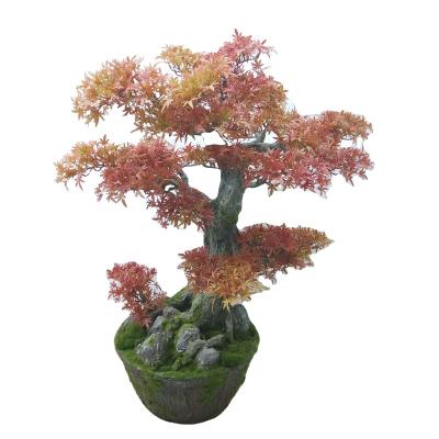 China Popular High Quality Plastic Artificial Bonsai Plants Decorative Maple Tree for sale