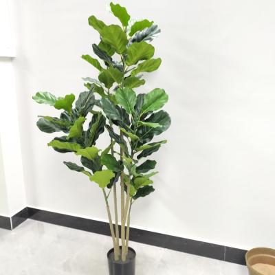 China Cheap Artificial Fiddle Tree Ficus Plants Small Bonsai Plants Eco-friendly Artificial Tree Decoration for sale