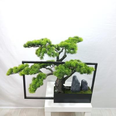 China High Quality Artificial Plastic Small Pine Tree Eco-friendly Bonsai Decoration Plant for sale