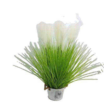 China New Design Plants High Quality Eco-friendly Simulation Artificial Decorative Flower Plastic Onion Grass for sale