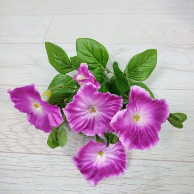 China High Quality Simulation UV Plastic Decorative Flower Protection Artificial Morning Glory for sale