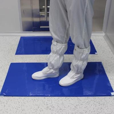 China Waterproof Remove Dust from Shoes in Cleanroom Mat Floor ESD Blue Sticky Mat for sale