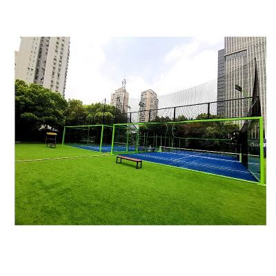 China 100% hot dip galvanized steel posts padel tennis court with 12mm tempered glass and all for 10 years guarantee for sale