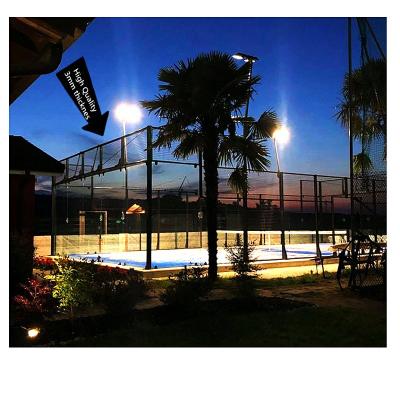 China 100 hot dip galvanized padel court with 12mm tempered glass with 15 years rust free 10x20m for sale